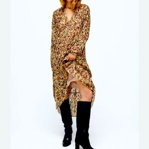 ZARA FLORAL MIDI DRESS